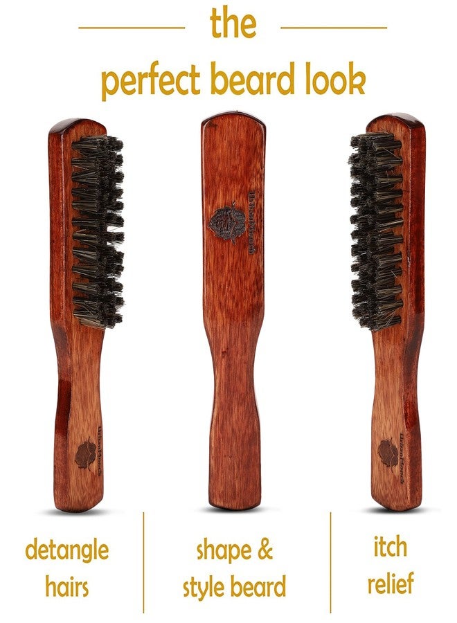 UrbanMooch Premium 100% Fiber Bristle Beard Brush With Wooden Handle, Straightens And Promotes Beard Growth, Works With Beard Oils And Balms, For Healthy & Stylish Beard - Image 3